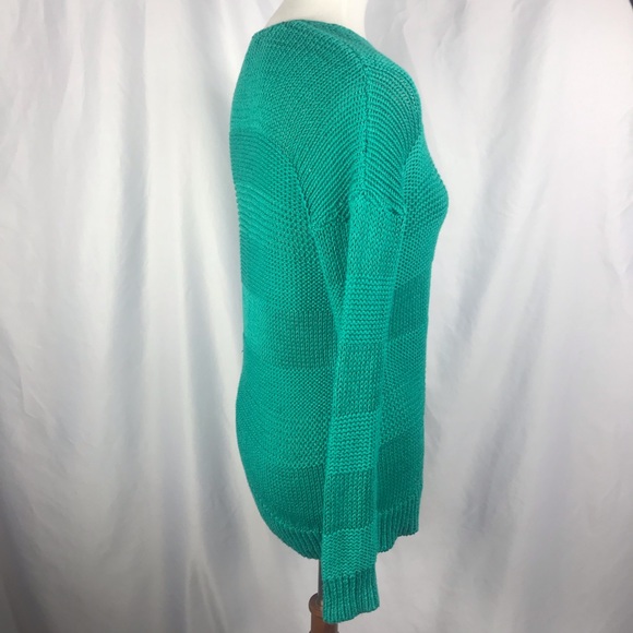 Tommy Bahama Cotton Knit Sweater Green V Neck NWOT - Picture 2 of 3